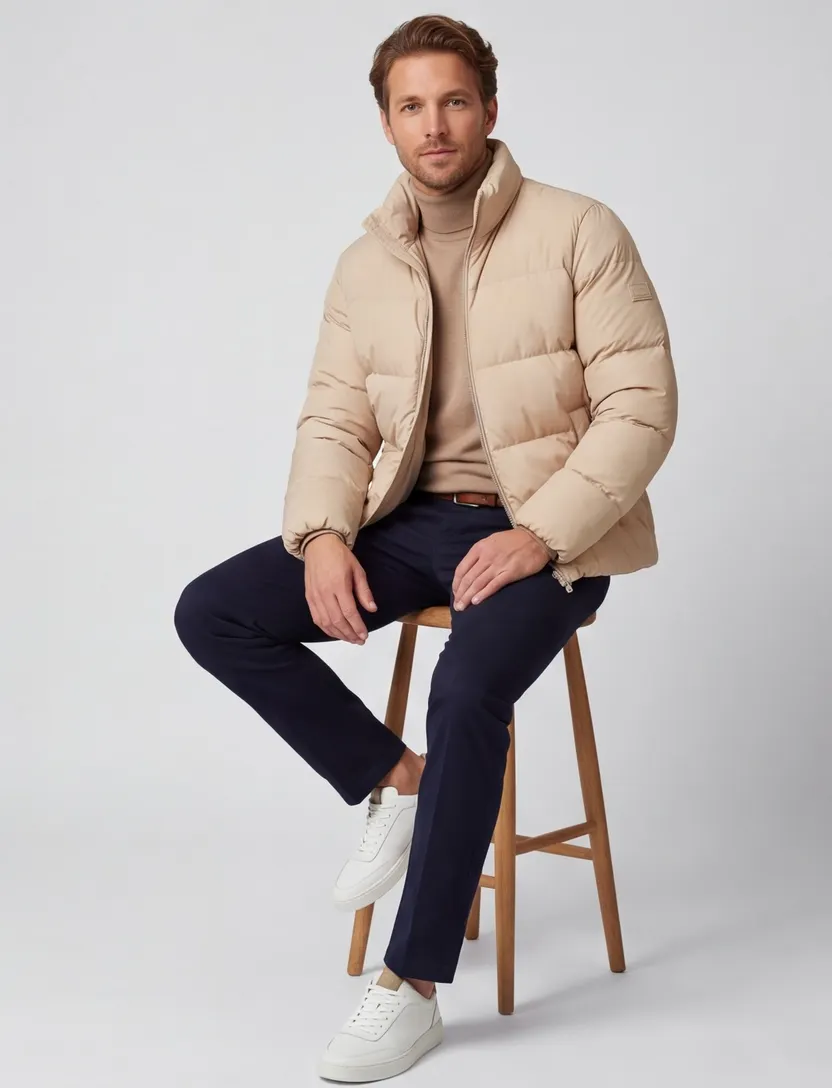 Puffer winterjas Tommy Hilfiger beige