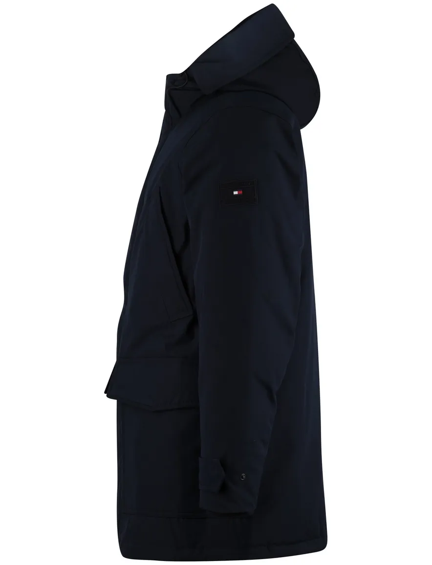 Tommy Hilfiger parka jas waterdicht donkerblauw normale fit