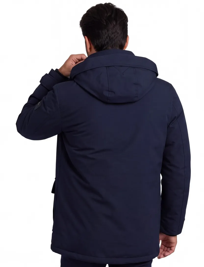 Tommy Hilfiger parka jas normale fit waterdicht donkerblauw