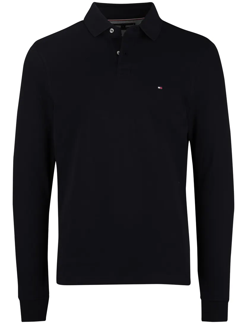 Tommy Hilfiger polo lange mouw navy 2-knoops