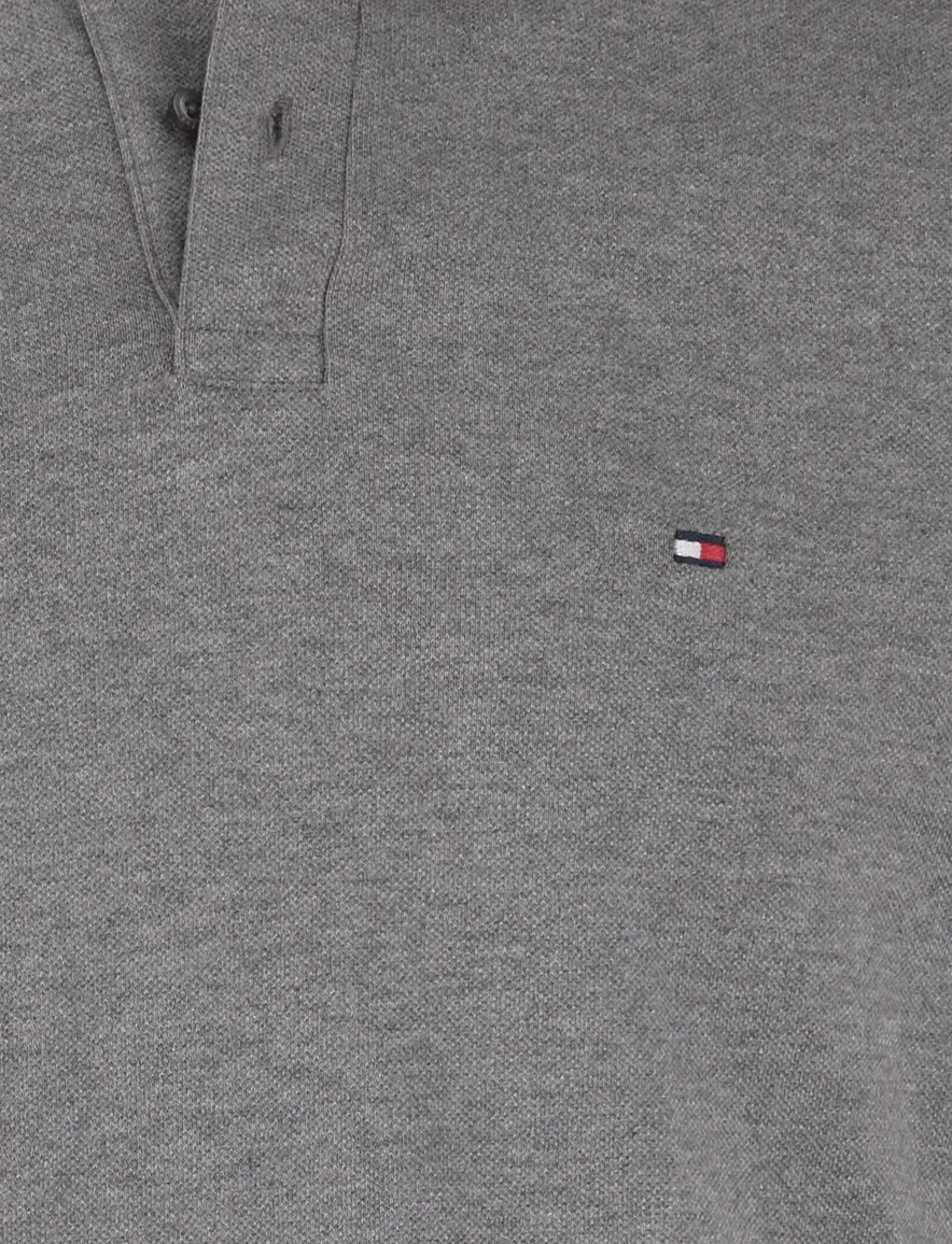 Tommy Hilfiger polo lange mouw grijs gemêleerd