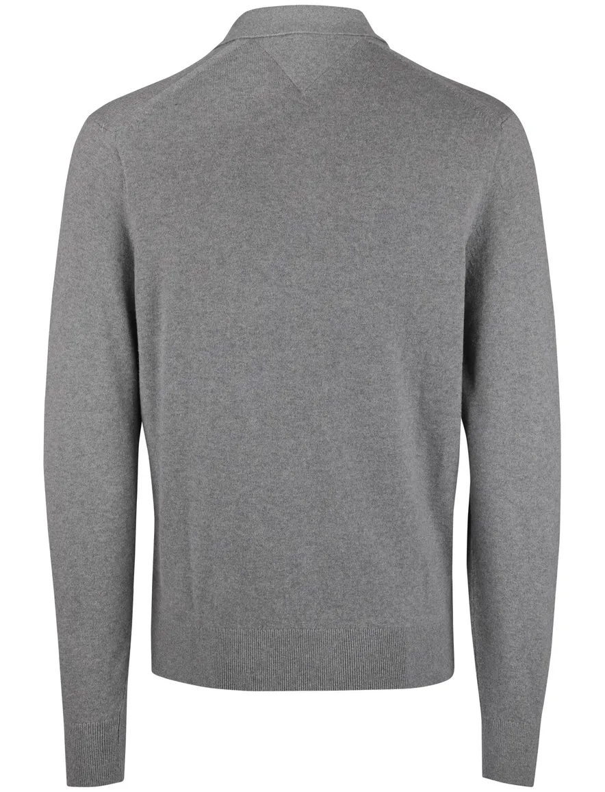 Tommy Hilfiger polo LM cotton blend cashmere grijs