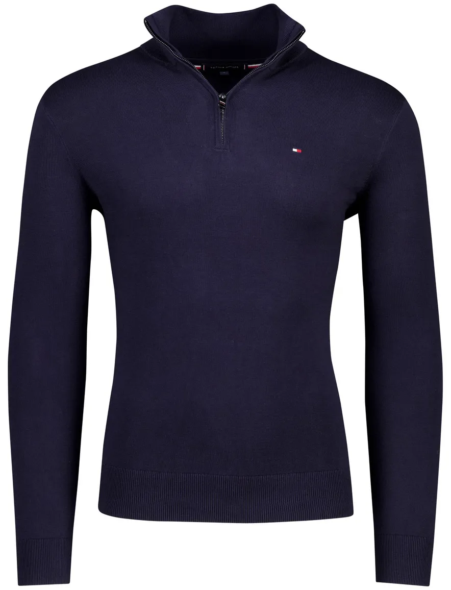 Tommy Hilfiger half zip trui donker blauw