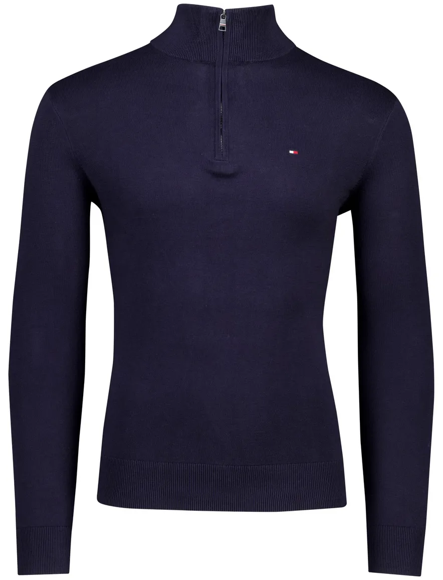 Tommy Hilfiger half zip trui donker blauw
