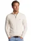 Tommy Hilfiger Half Zip trui creme katoen effen