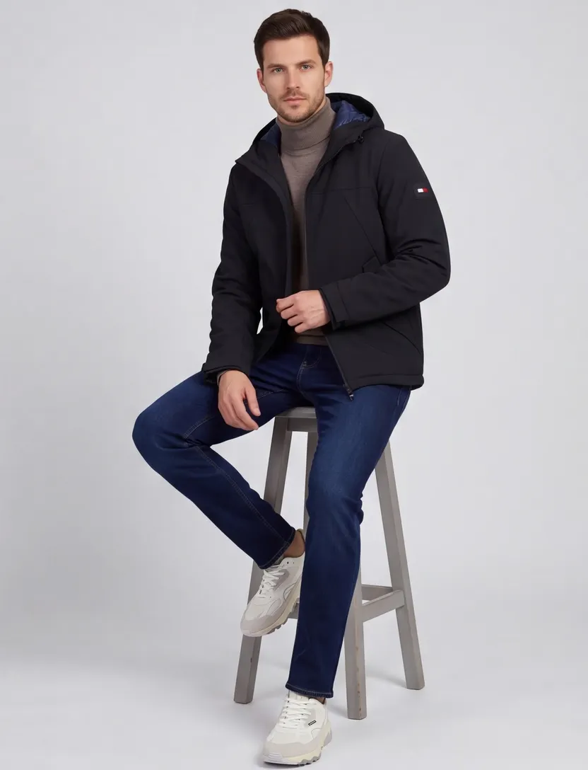 Tommy Hilfiger Winterjas Donkerblauw kort polyester