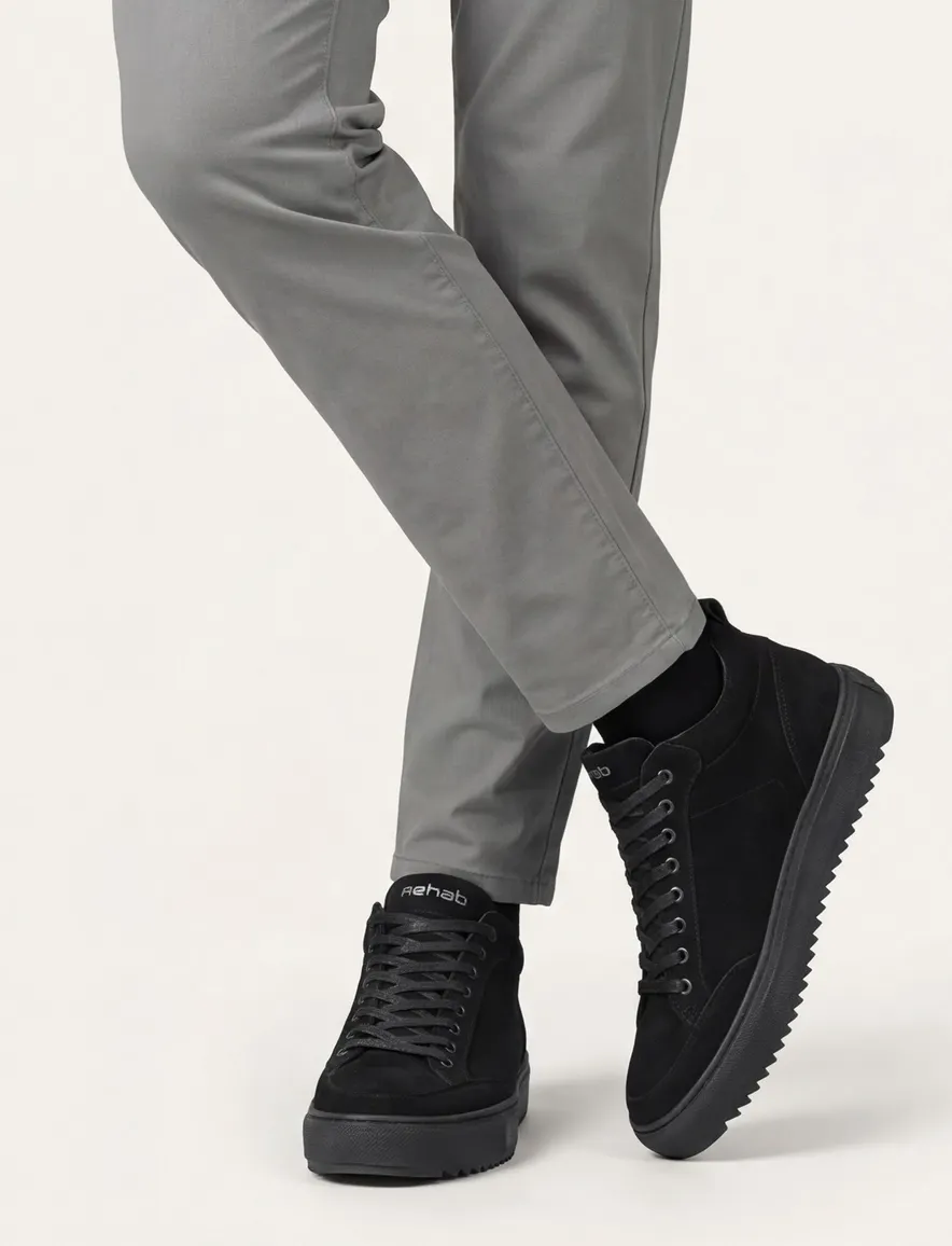 Rehab sneakers zwart nubuck leer