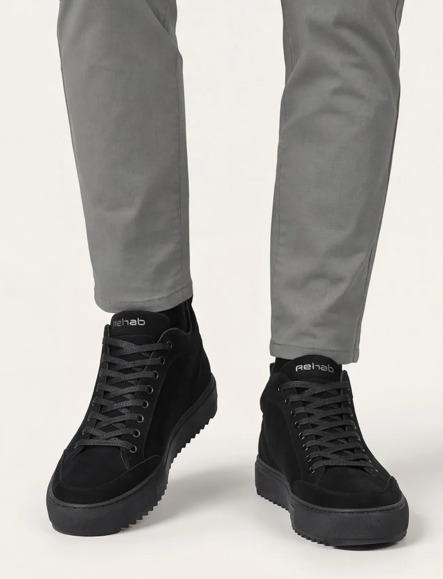 Rehab sneakers zwart leer