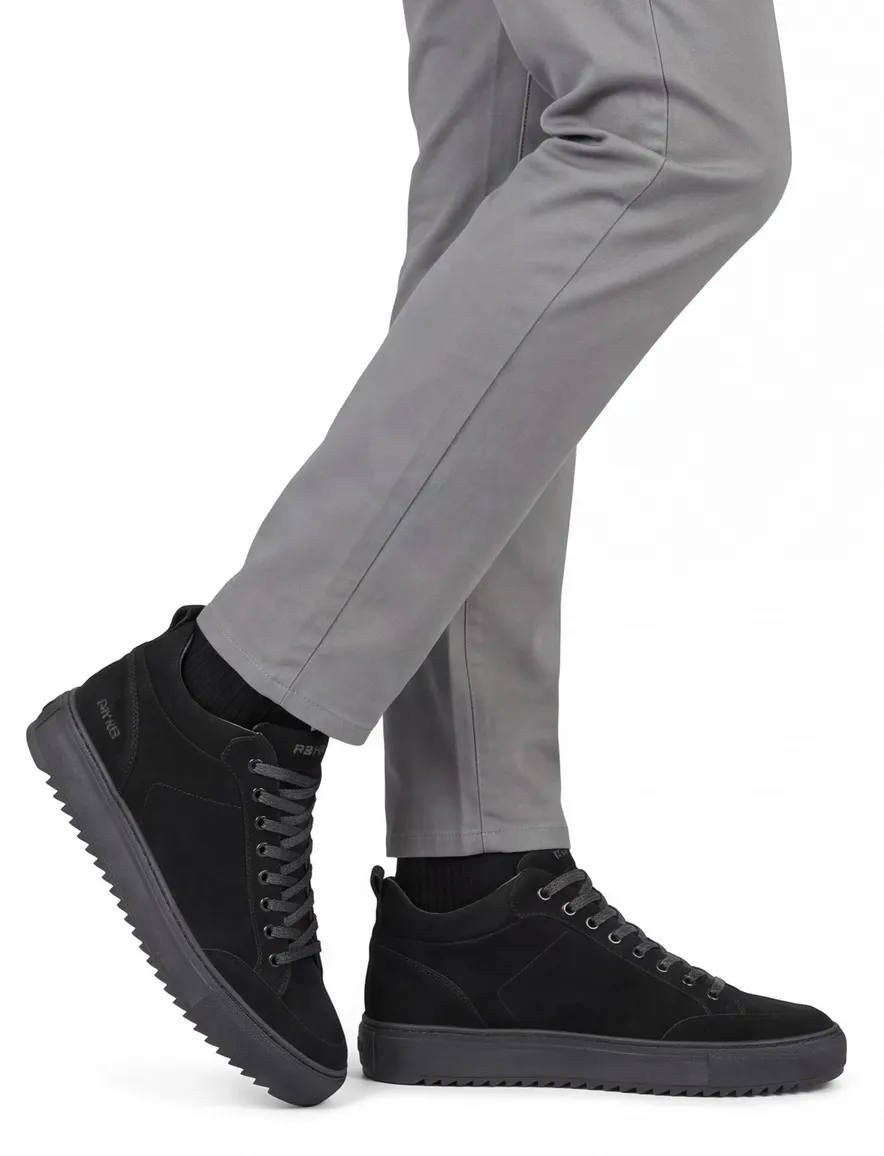 Rehab sneakers zwart nubuck leer