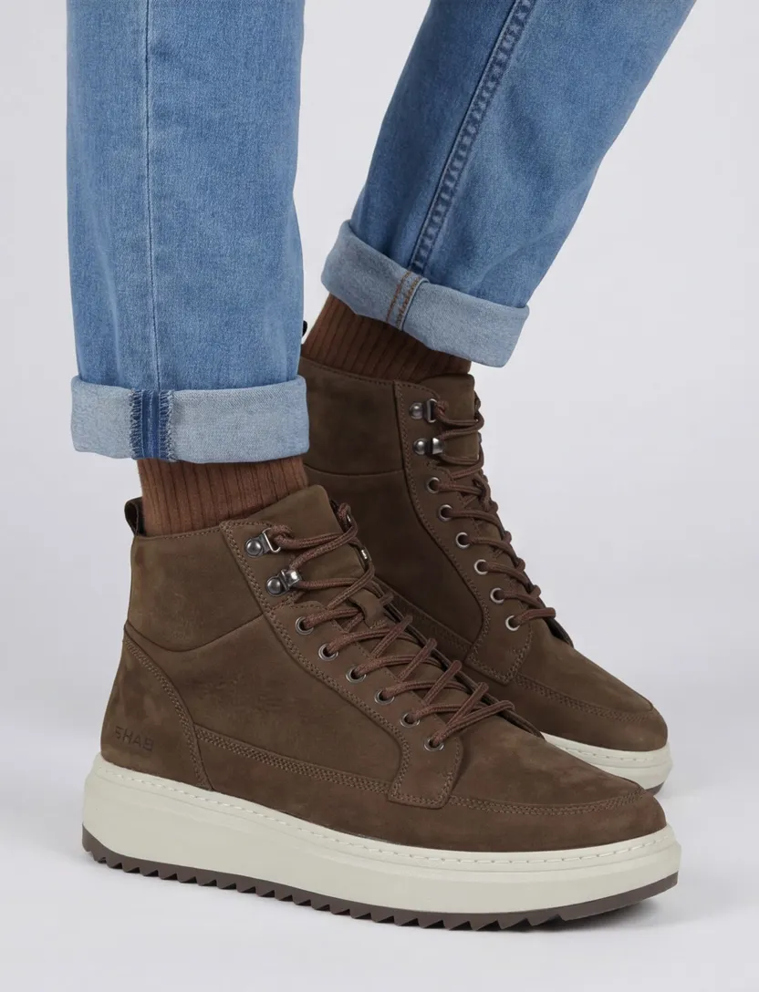 Sneakers Rehab bruin nubuck leer rubberzool