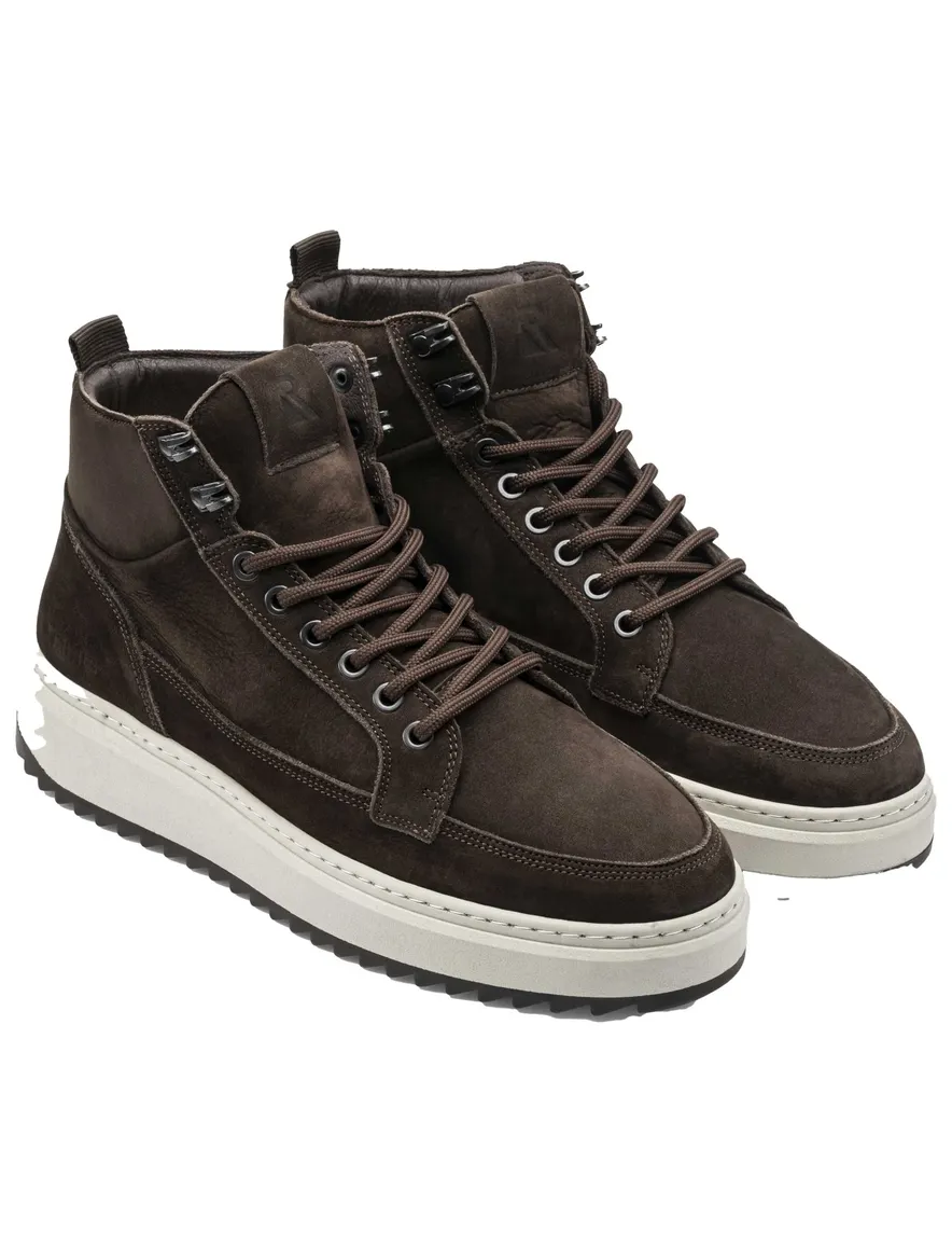 Rehab sneakers bruin nubuck leer rubberzool