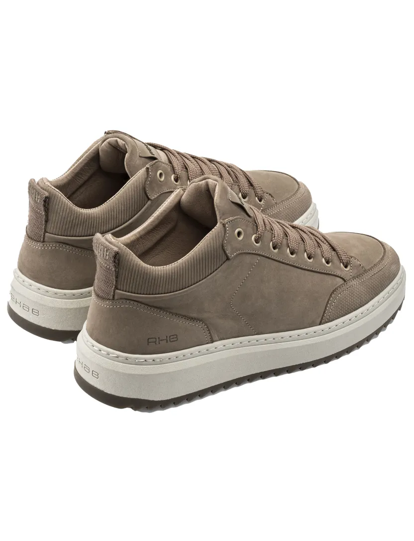 sneakers Rehab bruin effen rubber en leer