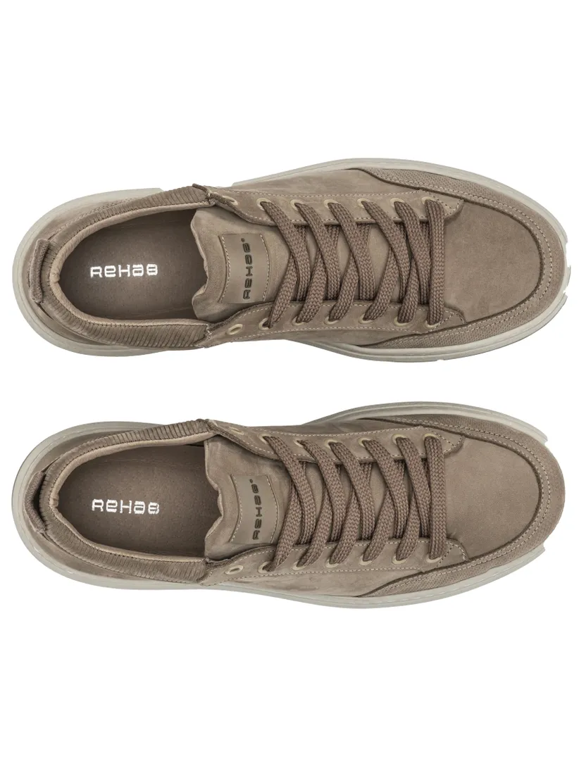sneakers Rehab bruin effen rubber en leer