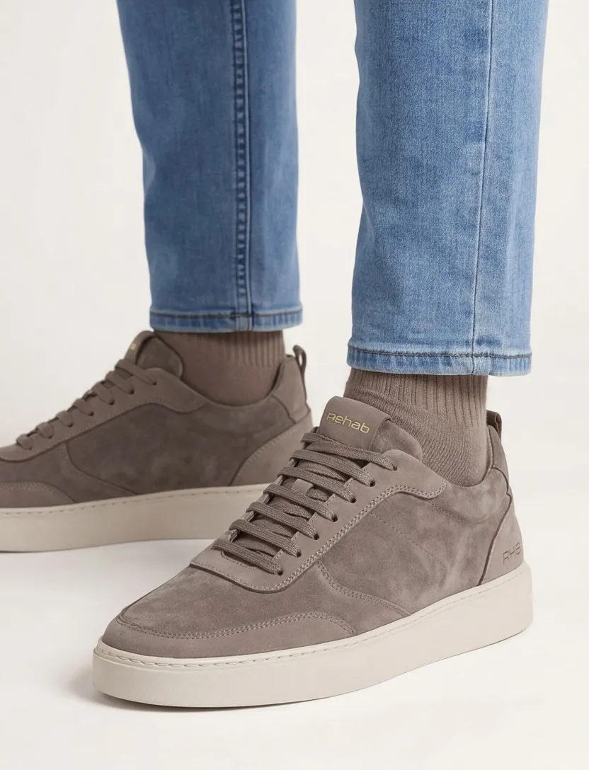Rehab sneakers beige nubuck suede rubberzool