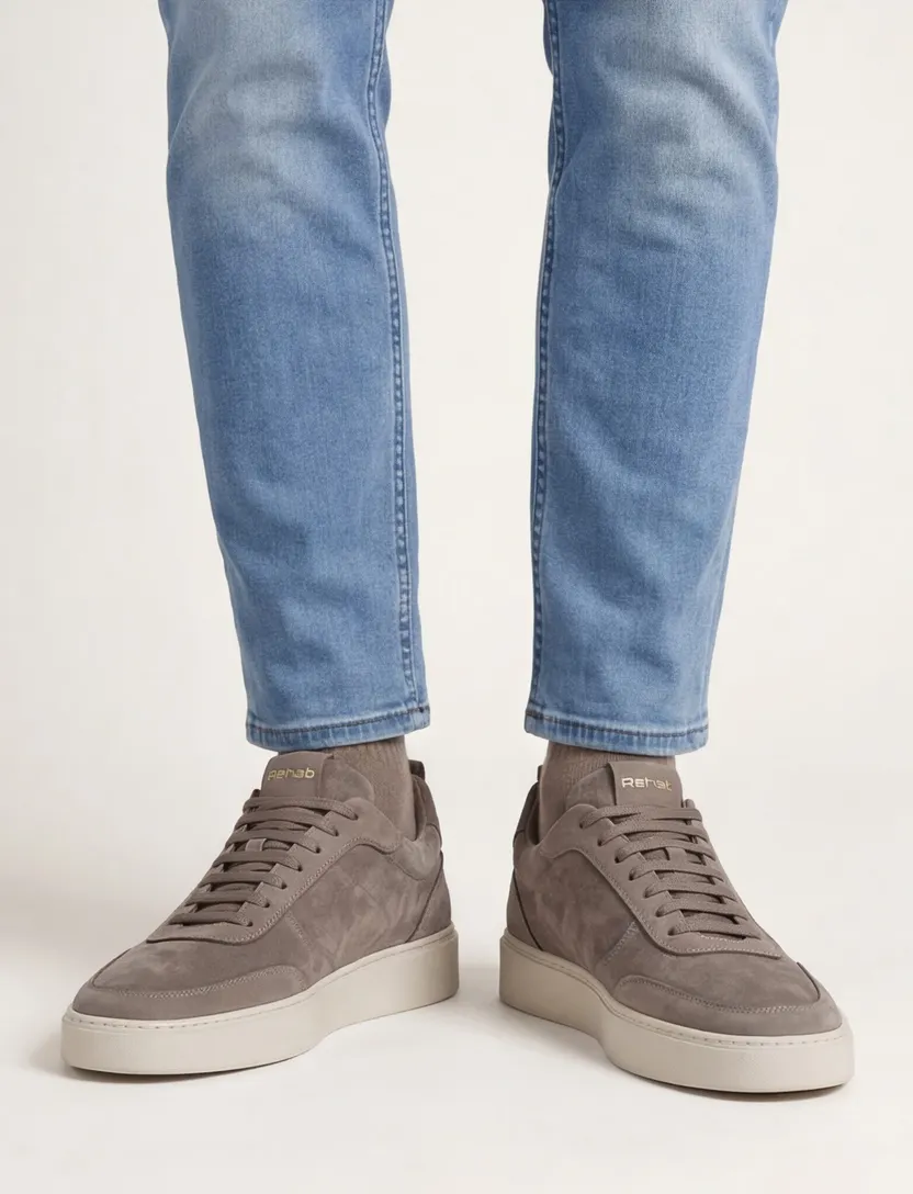 Rehab sneakers beige nubuck suede rubberzool