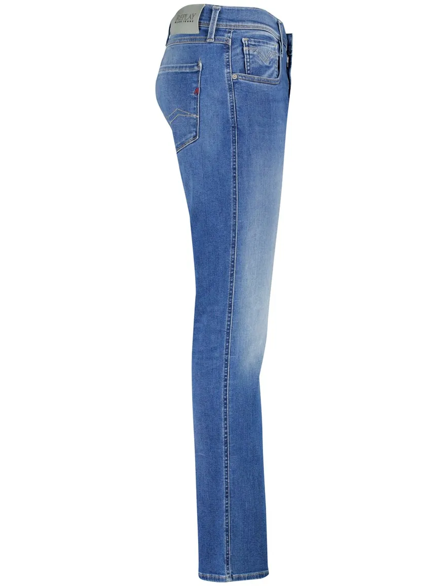 Replay 5-pocket anbass jeans blauw katoen