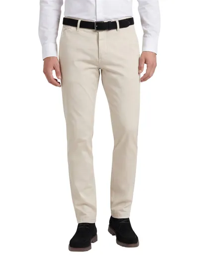 Replay Replay Grover Pantalon chino beige effen slim fit katoen