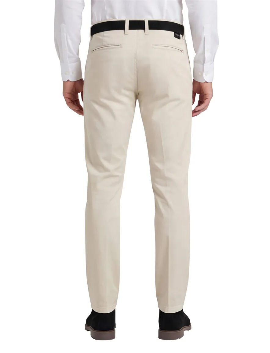 Replay Grover Pantalon chino beige effen slim fit katoen