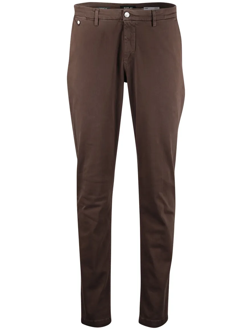 Replay chino bruin katoen