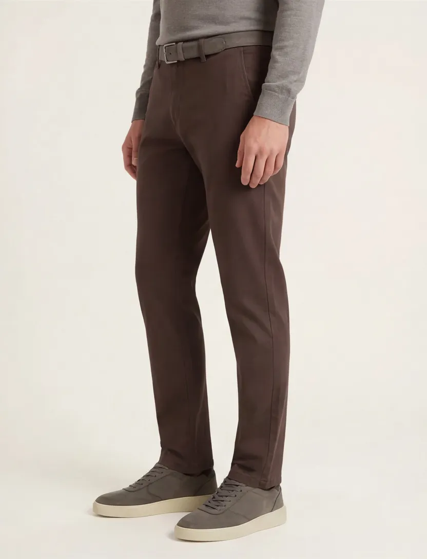 Replay Benn pantalon chino bruin katoen
