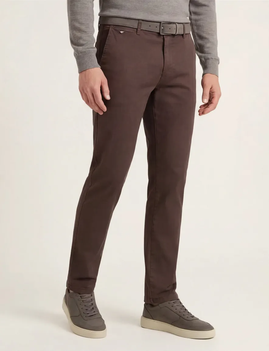 Replay chino bruin katoen