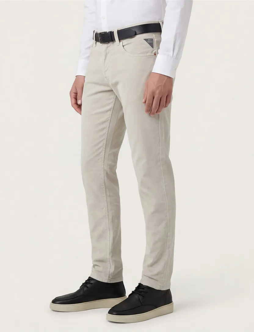 jeans Replay Grover beige effen denim normale fit