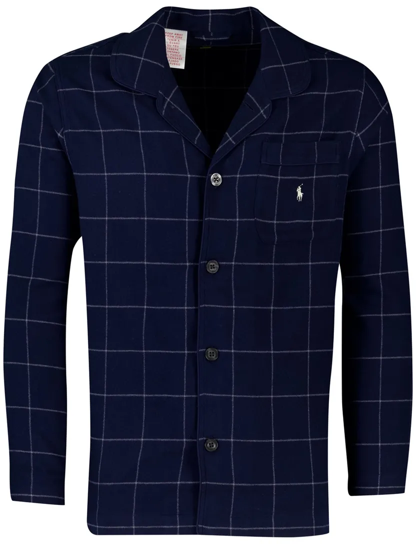 Polo Ralph Lauren Pyjama donkerblauw ruit 100% katoen