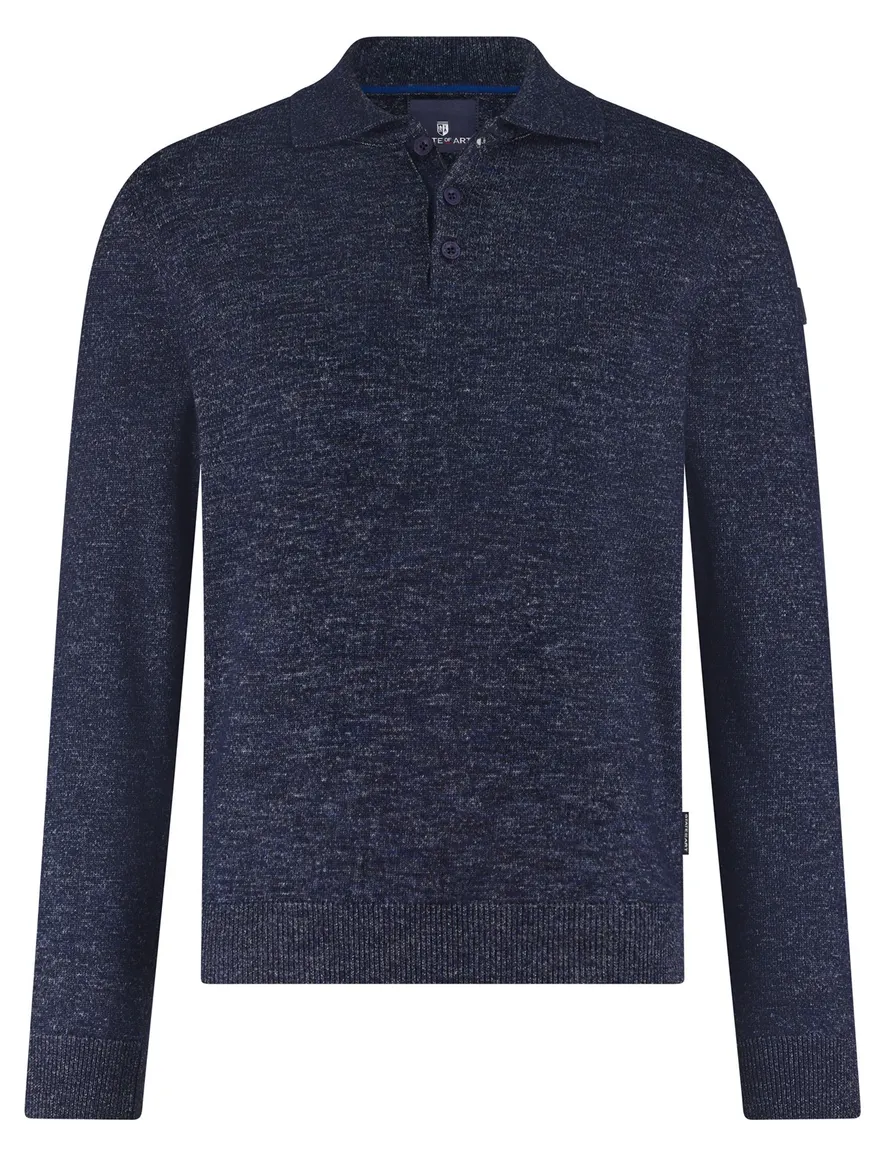 State of Art polo lange mouw donkerblauw