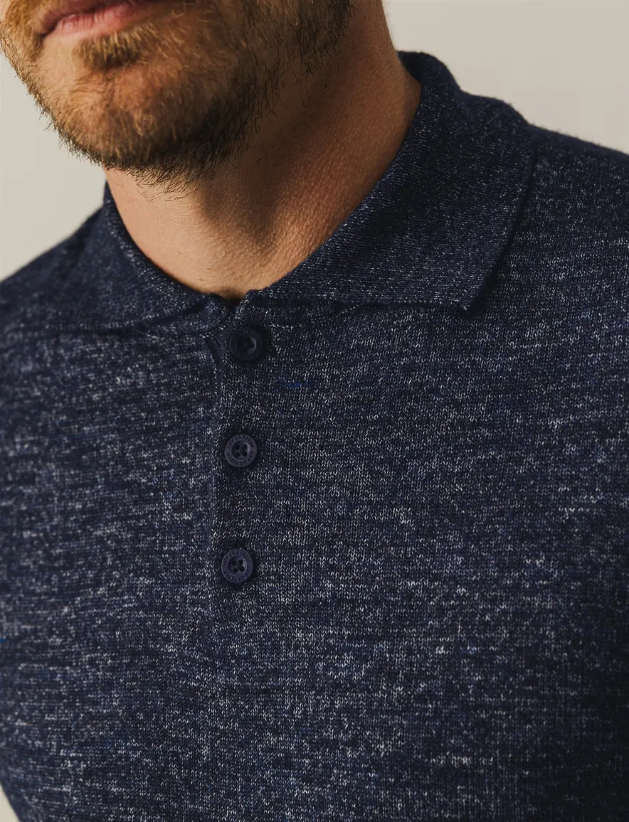 State of Art polo lange mouw donkerblauw