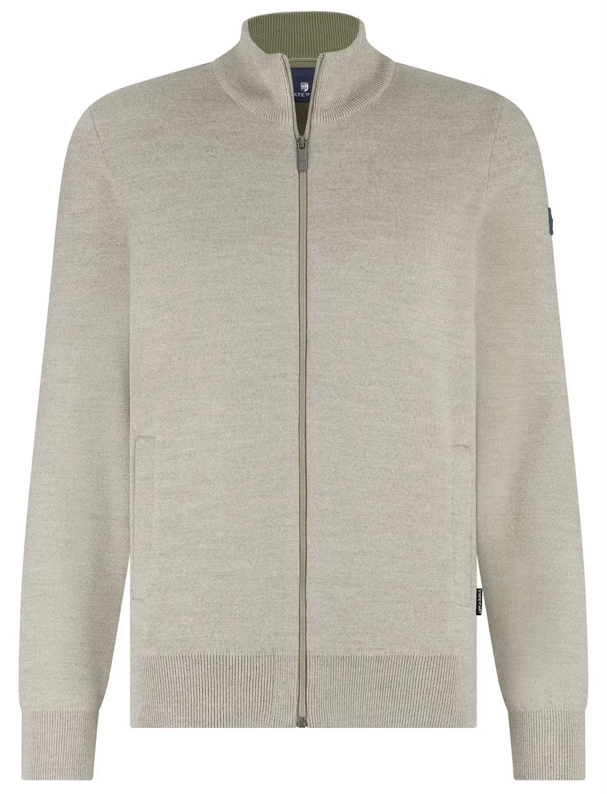State of Art Regular Fit vest groen gemeleerd