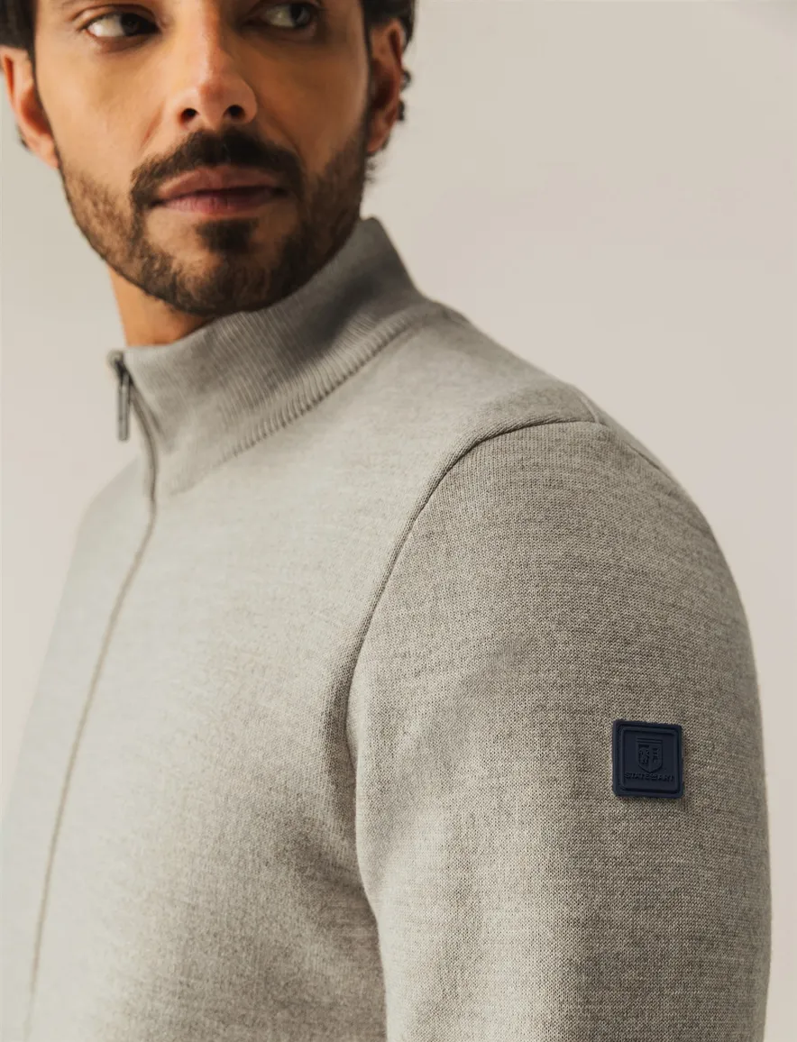 State of Art Regular Fit vest groen gemeleerd