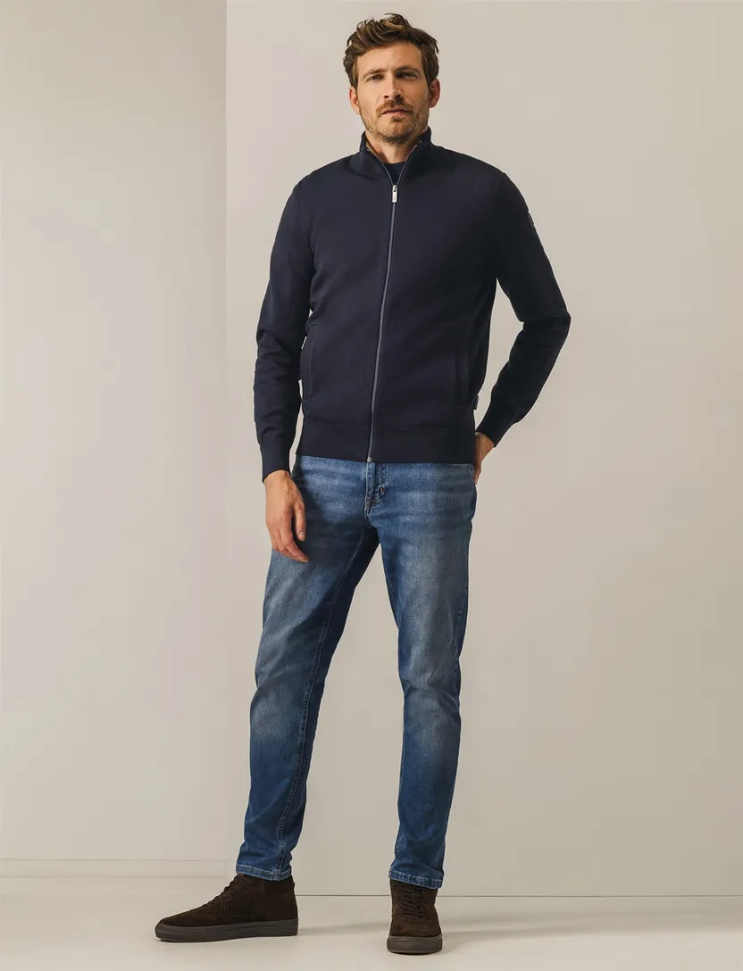 vest State of Art Regular Fit donkerblauw