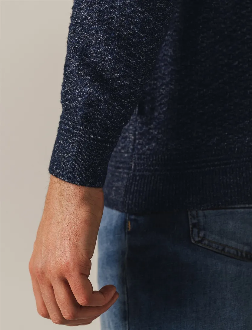 vest State of Art Regular Fit donkerblauw gemeleerd