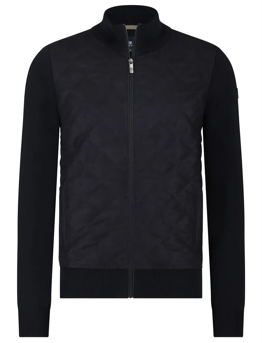 State of Art wijde fit vest donkerblauw