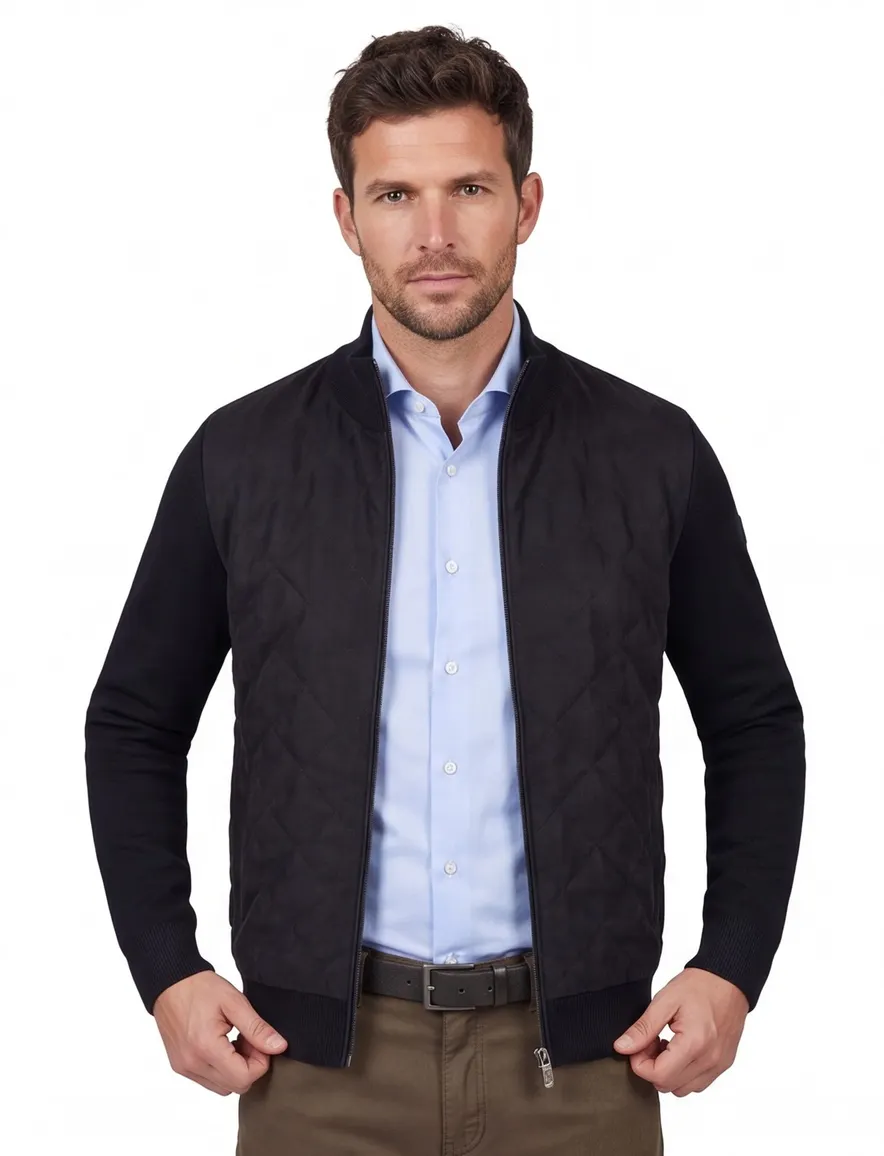 State of Art wijde fit vest donkerblauw