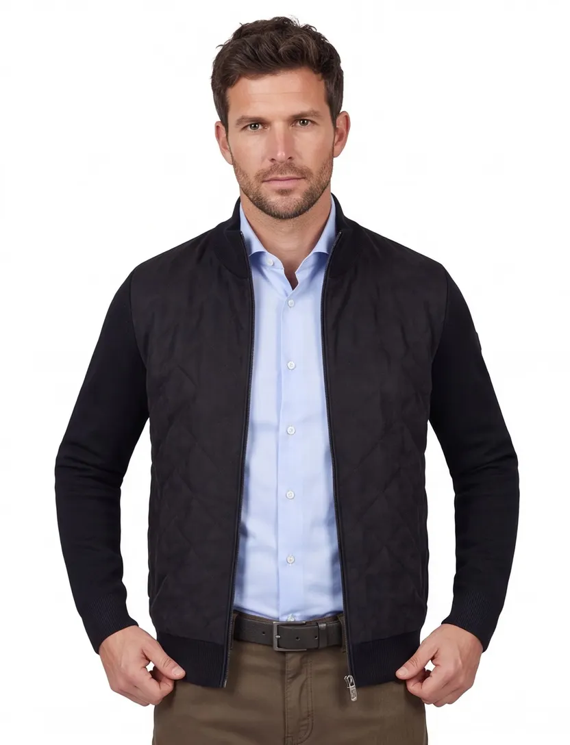 vest State of Art Regular Fit donkerblauw