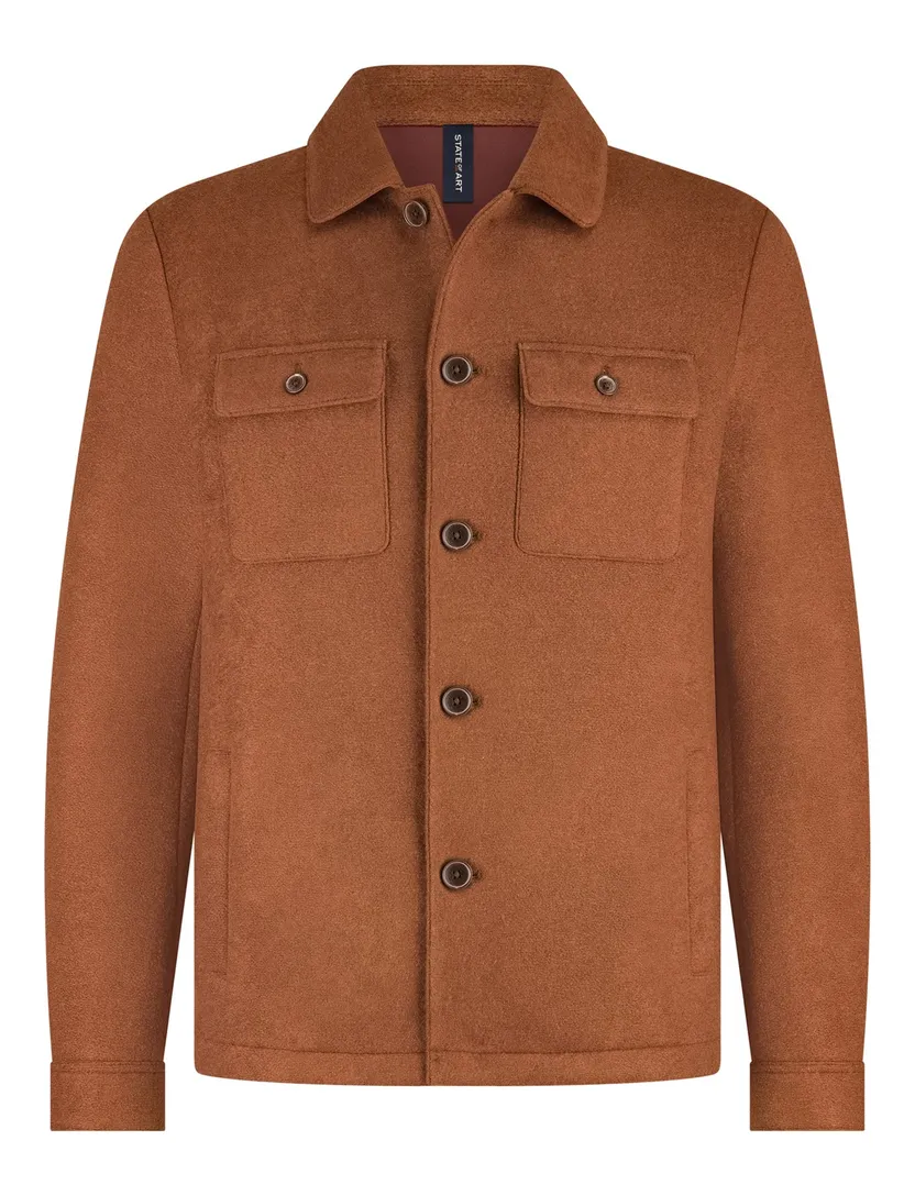 State of Art overshirt oranje borstzakken polyester