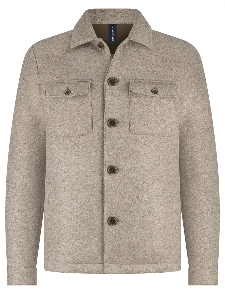 tussenjas beige State of Art Regular Fit