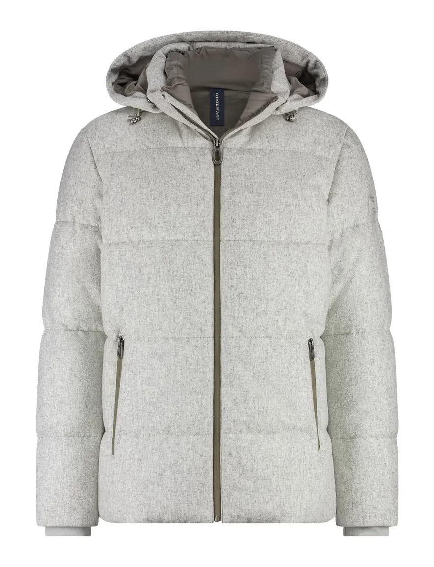 State of Art Regular fit winterjas wol gemeleerd
