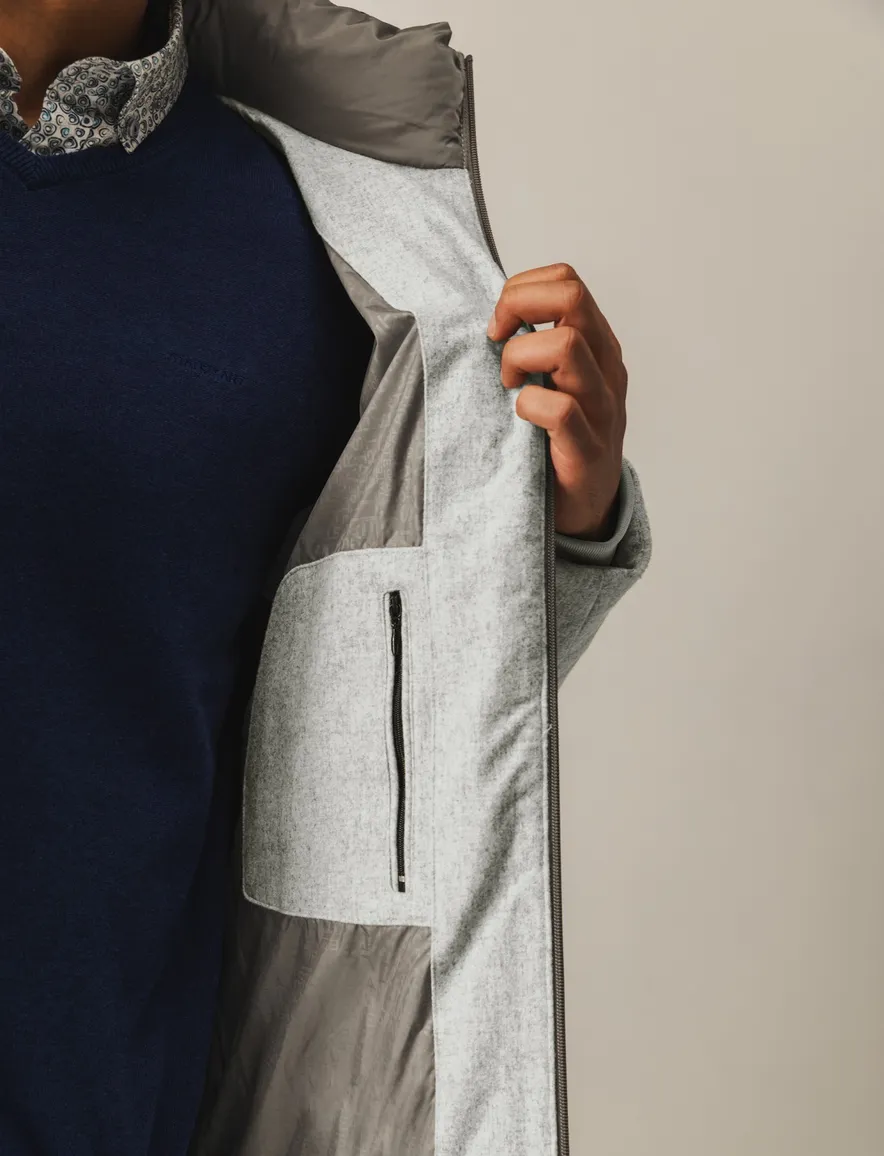 State of Art Regular fit winterjas wol gemeleerd