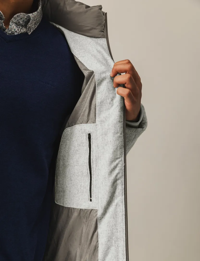 Winterjas State of Art Regular fit gemeleerd wol