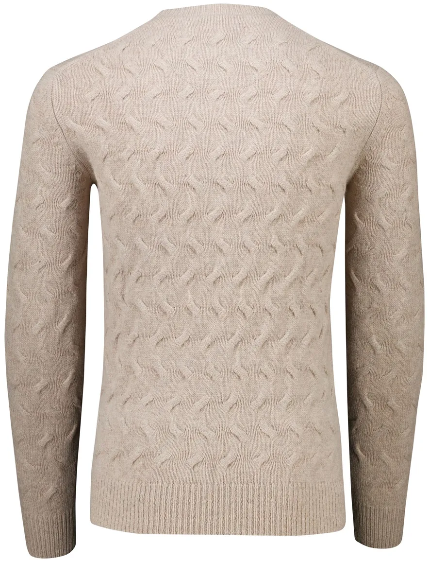 State of Art Trui Beige effen wol textuur