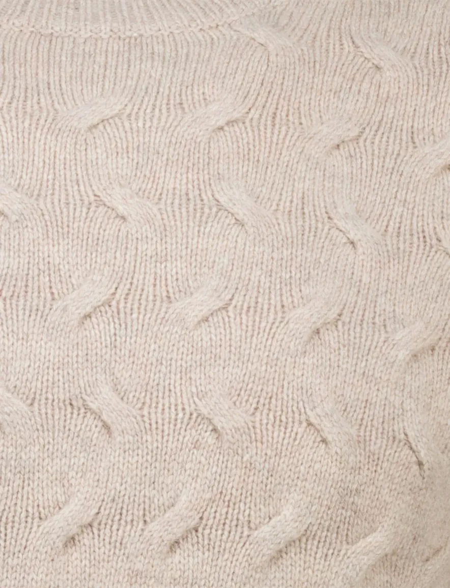 State of Art Trui Beige effen wol textuur