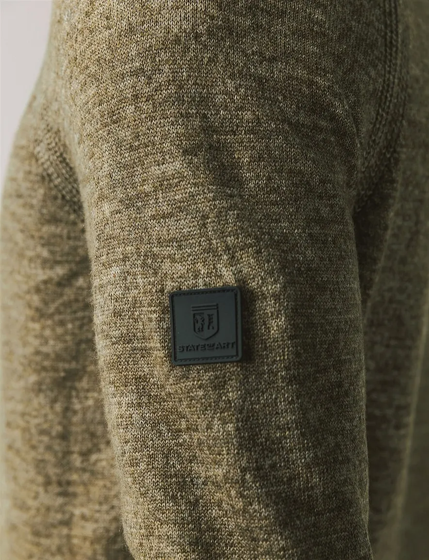 State of Art half zip trui gemeleerd groen