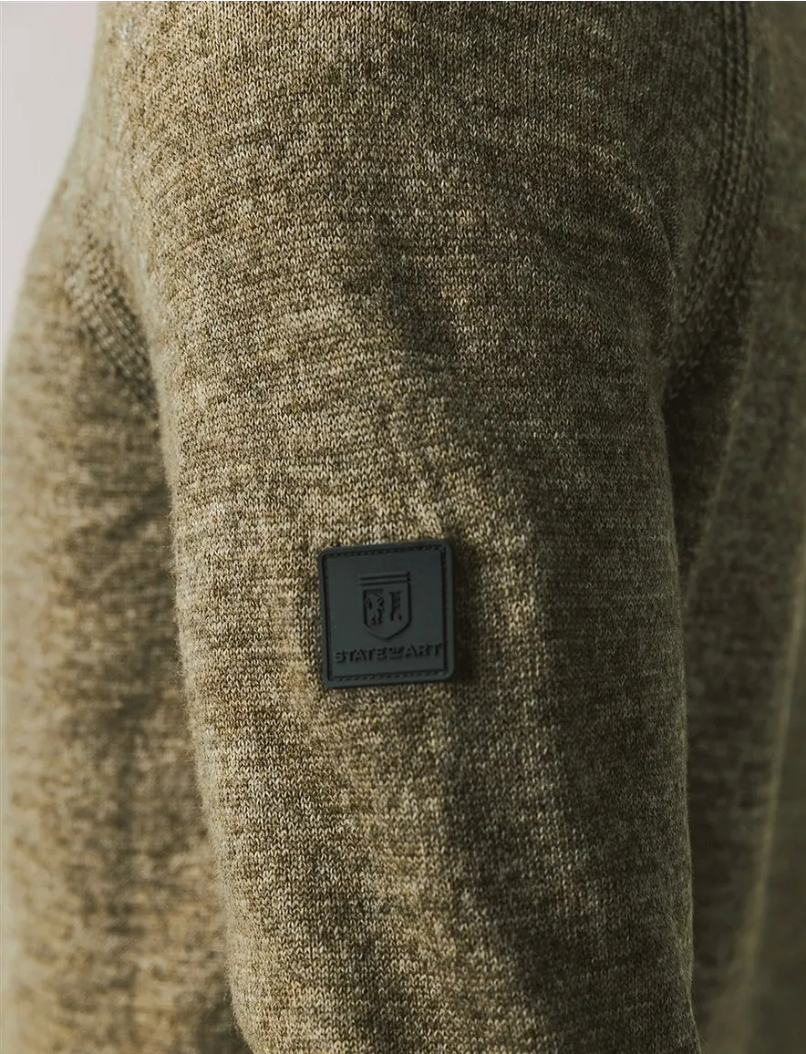 State of Art half zip trui gemeleerd groen