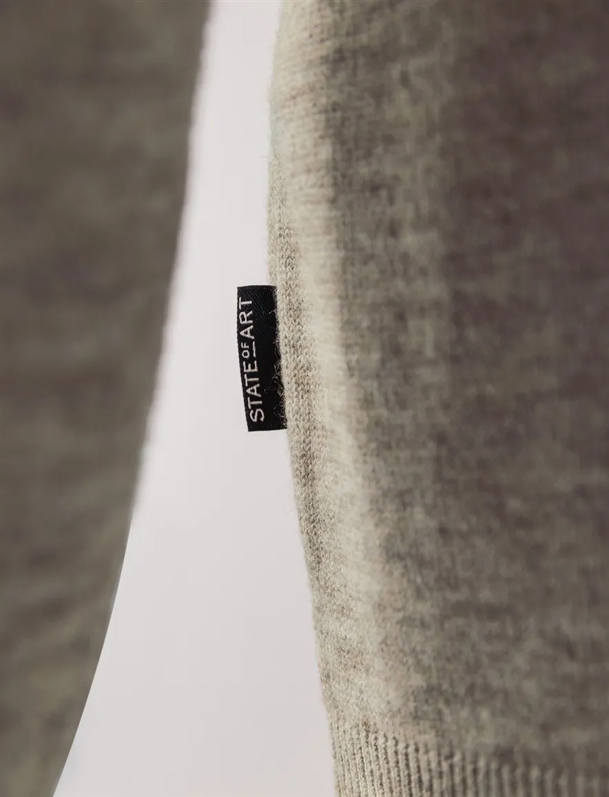State of Art trui half-zip gemêleerd