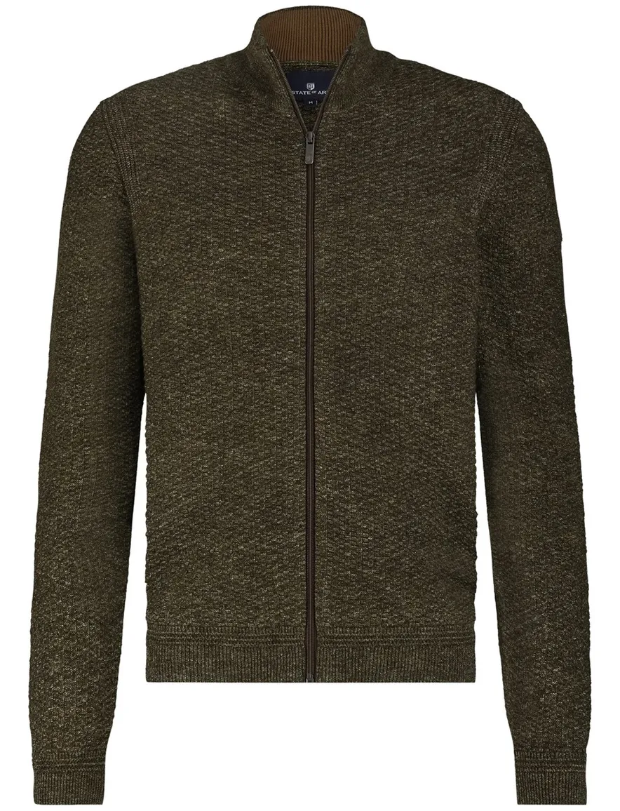 NZA vest groen gemêleerd acryl
