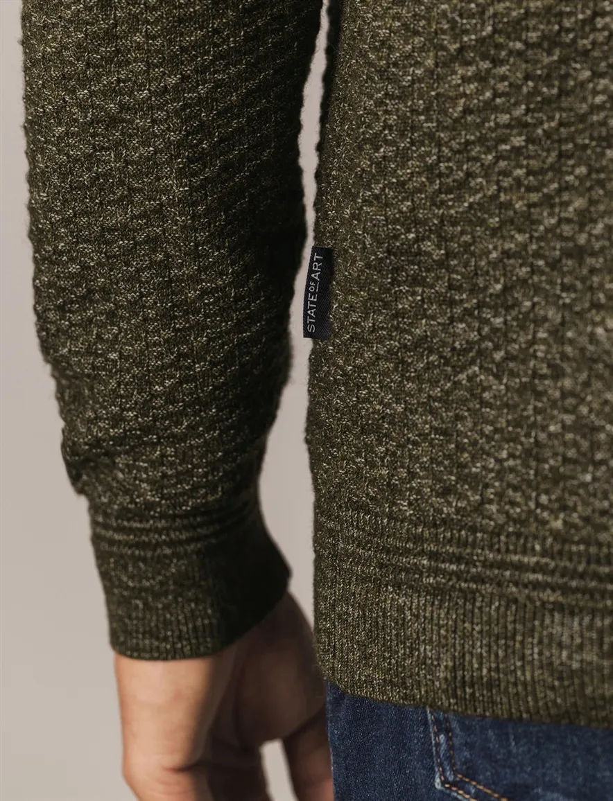 NZA vest groen gemêleerd acryl