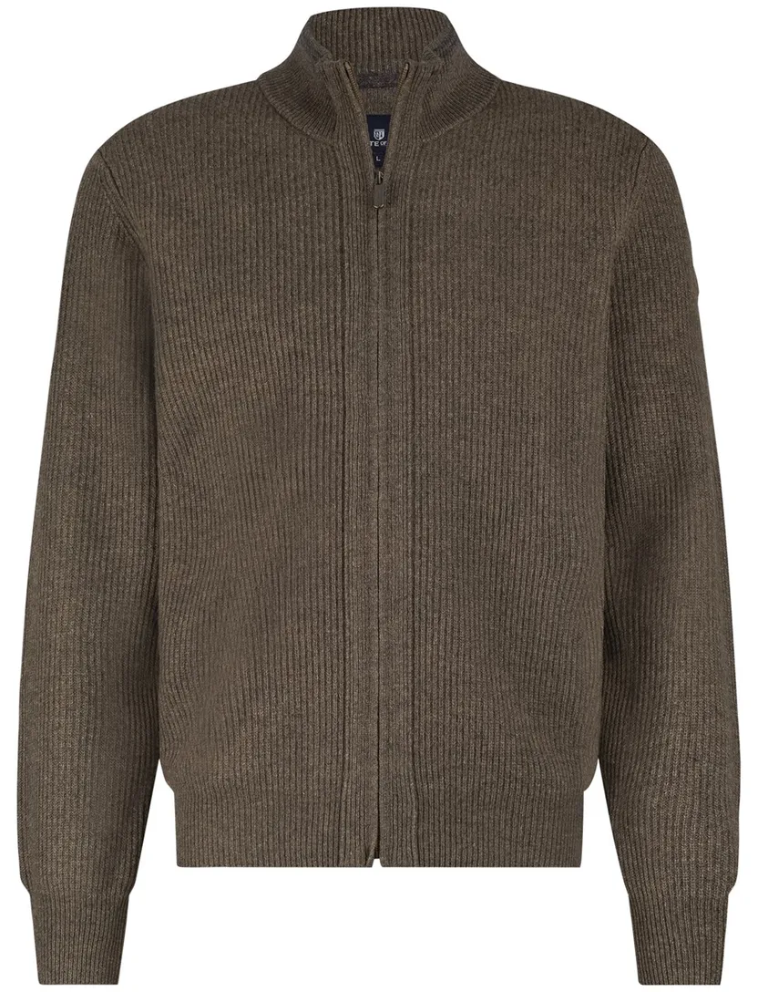State of Art vest bruin effen lamswol