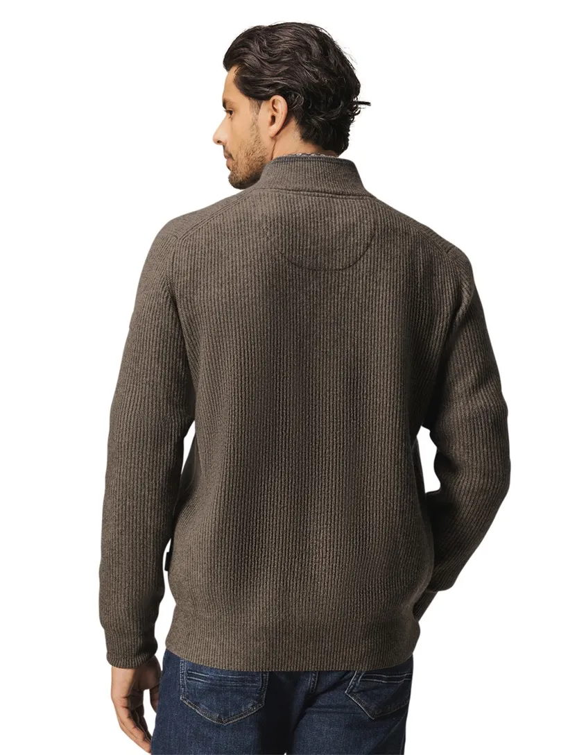State of Art vest bruin effen lamswol